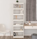 vidaXL Boekenkast/kamerscherm 60x30x199,5 cm massief grenenhout wit