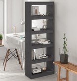 vidaXL Boekenkast/kamerscherm 60x30x167,5 cm massief grenenhout grijs