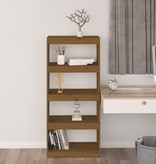 vidaXL Boekenkast/kamerscherm 60x30x135,5 cm grenenhout honingbruin