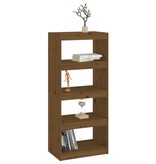 vidaXL Boekenkast/kamerscherm 60x30x135,5 cm grenenhout honingbruin