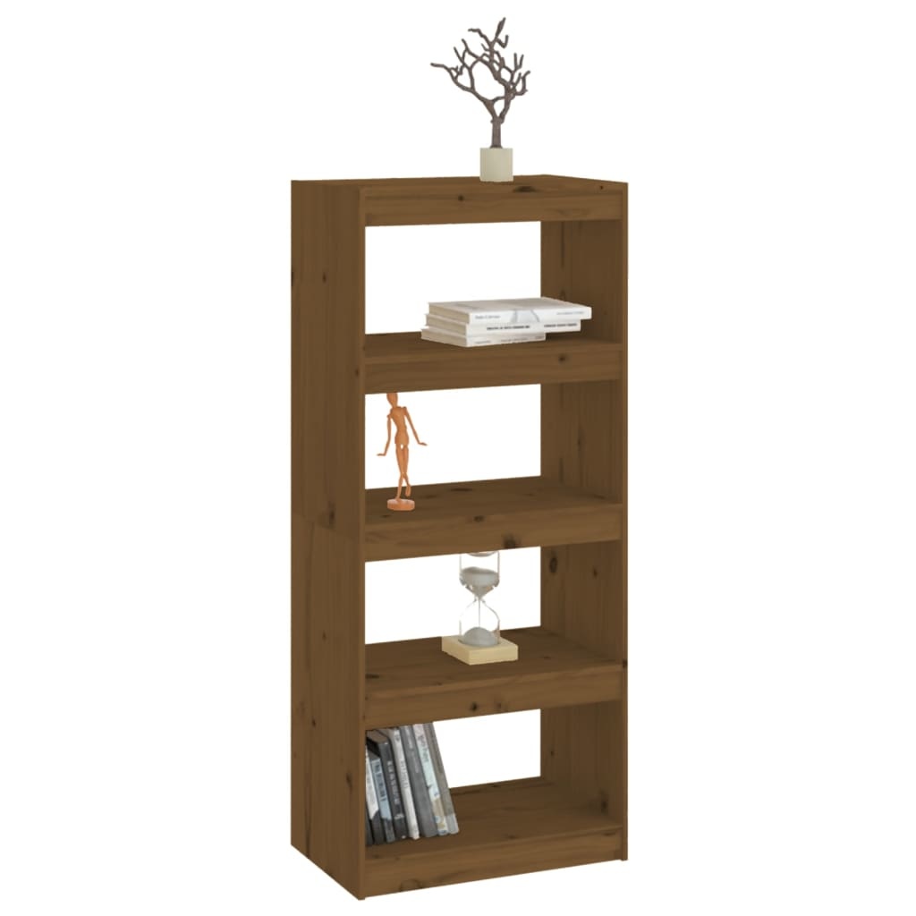 vidaXL Boekenkast/kamerscherm 60x30x135,5 cm grenenhout honingbruin