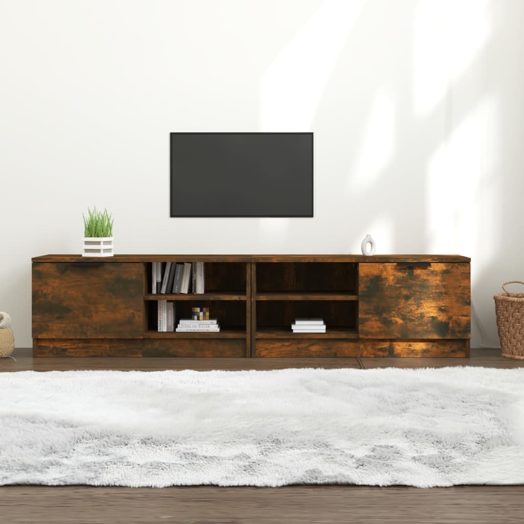 vidaXL Tv-meubelen 2 st 80x35x36,5 cm bewerkt hout gerookt eikenkleur