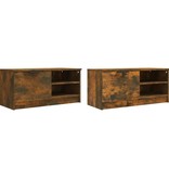 vidaXL Tv-meubelen 2 st 80x35x36,5 cm bewerkt hout gerookt eikenkleur