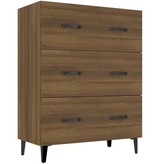 VidaXL Dressoir 69,5x34x90 cm bewerkt hout bruineikenkleurig