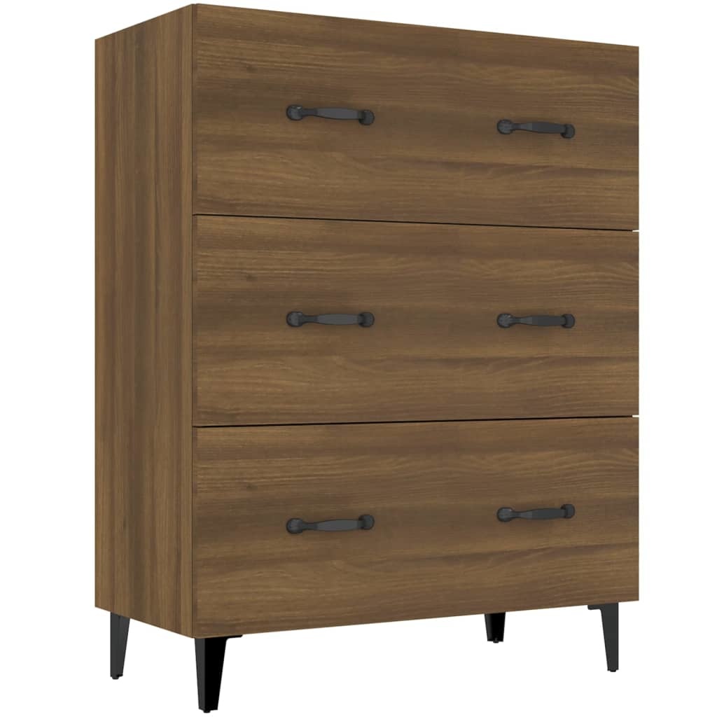 VidaXL Dressoir 69,5x34x90 cm bewerkt hout bruineikenkleurig