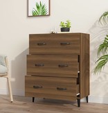 VidaXL Dressoir 69,5x34x90 cm bewerkt hout bruineikenkleurig