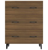 VidaXL Dressoir 69,5x34x90 cm bewerkt hout bruineikenkleurig