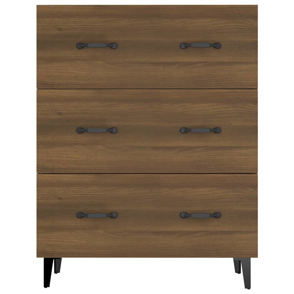 VidaXL Dressoir 69,5x34x90 cm bewerkt hout bruineikenkleurig