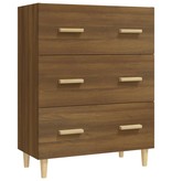 VidaXL Dressoir 70x34x90 cm bewerkt hout bruineikenkleurig