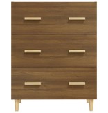 VidaXL Dressoir 70x34x90 cm bewerkt hout bruineikenkleurig