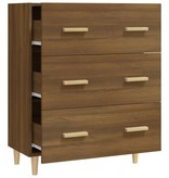 VidaXL Dressoir 70x34x90 cm bewerkt hout bruineikenkleurig