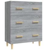 VidaXL Dressoir 70x34x90 cm bewerkt hout grijs sonoma eikenkleurig