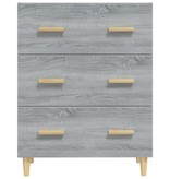 VidaXL Dressoir 70x34x90 cm bewerkt hout grijs sonoma eikenkleurig