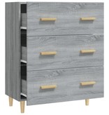 VidaXL Dressoir 70x34x90 cm bewerkt hout grijs sonoma eikenkleurig