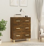 VidaXL Dressoir 70x34x90 cm bewerkt hout gerookt eikenkleurig