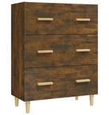 VidaXL Dressoir 70x34x90 cm bewerkt hout gerookt eikenkleurig