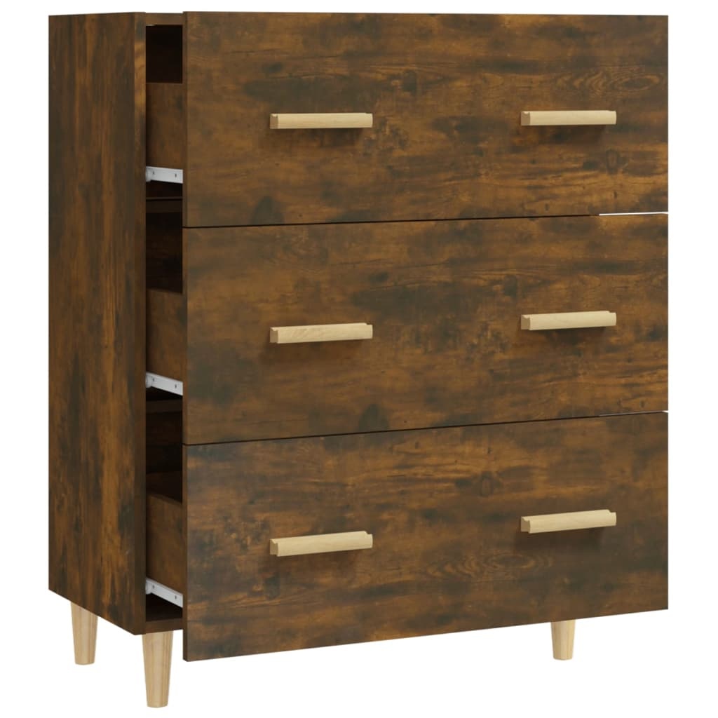 VidaXL Dressoir 70x34x90 cm bewerkt hout gerookt eikenkleurig