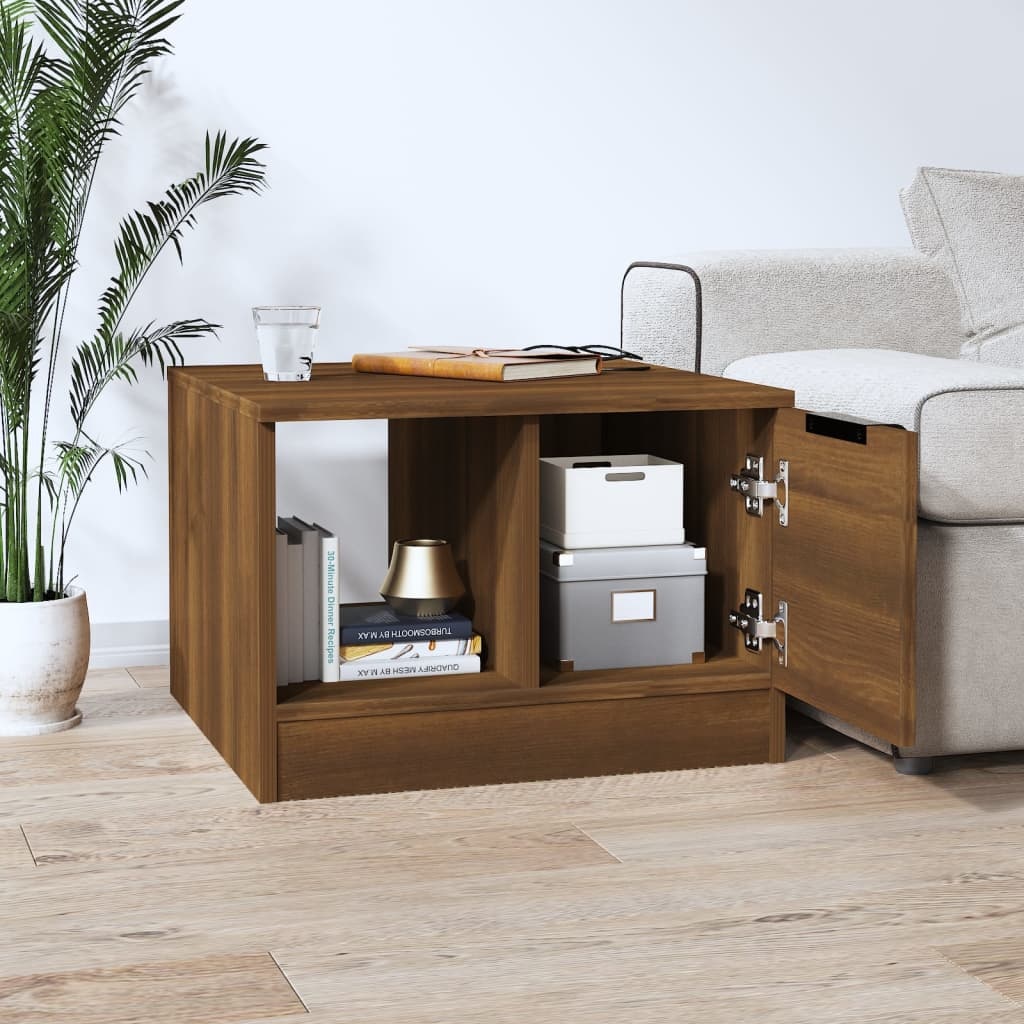 VidaXL Salontafel 50x50x36 cm bewerkt hout bruineikenkleurig