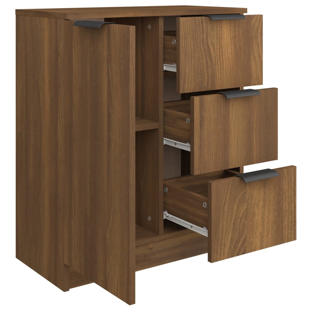 VidaXL Dressoir 60x30x70 cm bewerkt hout bruineikenkleurig