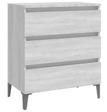 VidaXL Dressoir 60x35x69 cm bewerkt hout grijs sonoma eikenkleurig