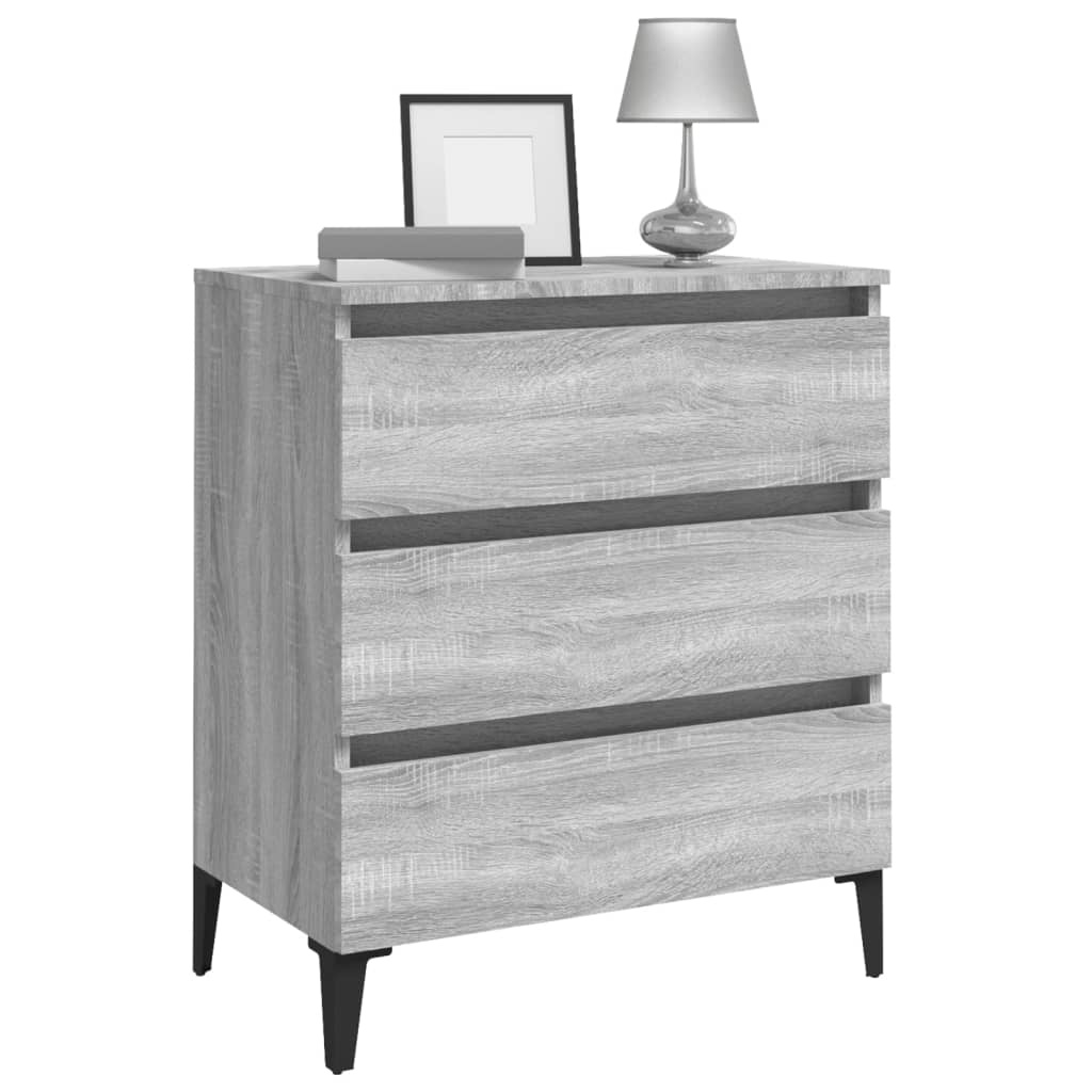 VidaXL Dressoir 60x35x69 cm bewerkt hout grijs sonoma eikenkleurig