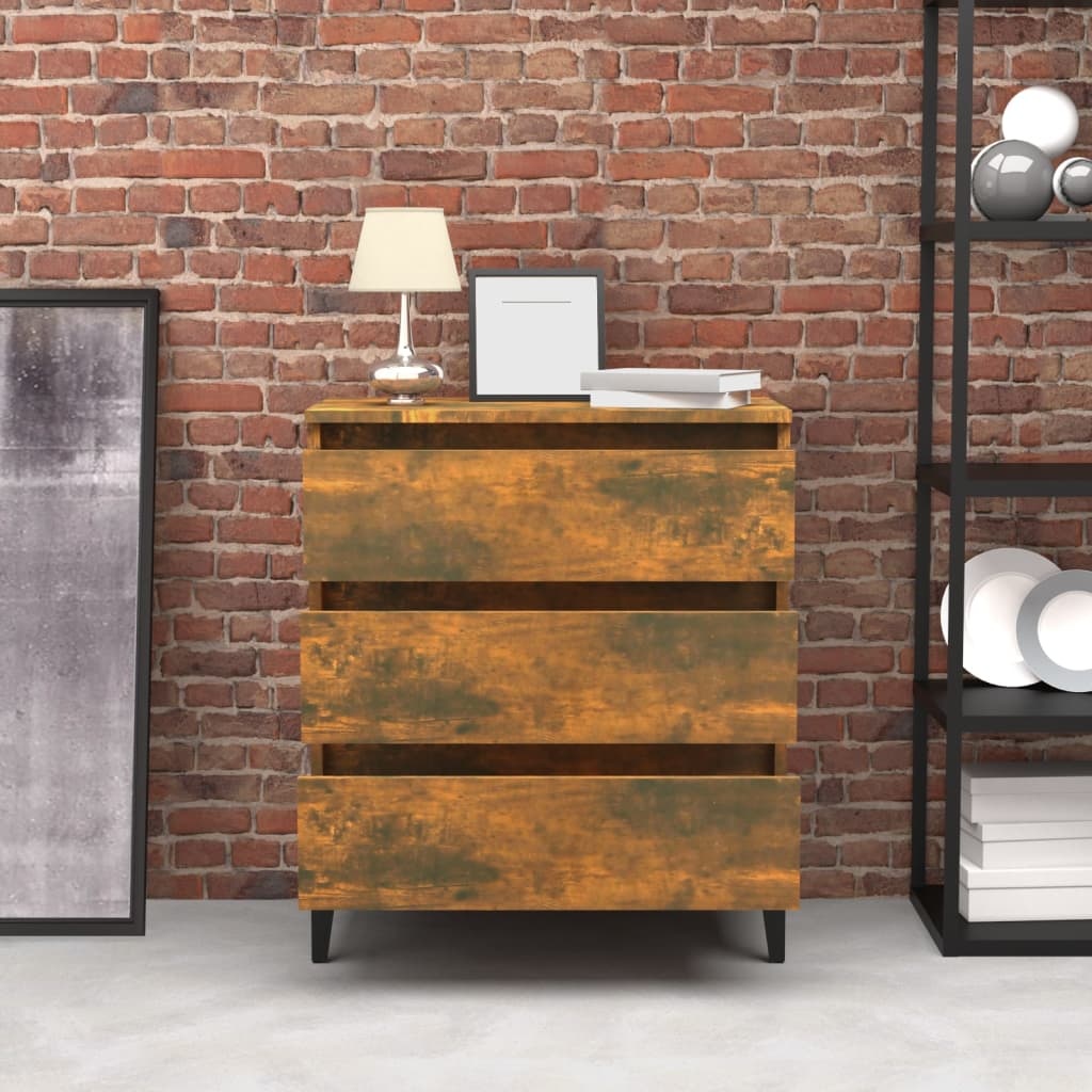 VidaXL Dressoir 60x35x69 cm bewerkt hout gerookt eikenkleurig