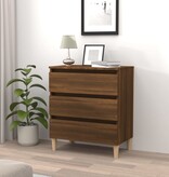 VidaXL Dressoir 60x35x69 cm bewerkt hout bruineikenkleurig