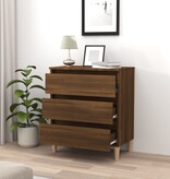 VidaXL Dressoir 60x35x69 cm bewerkt hout bruineikenkleurig