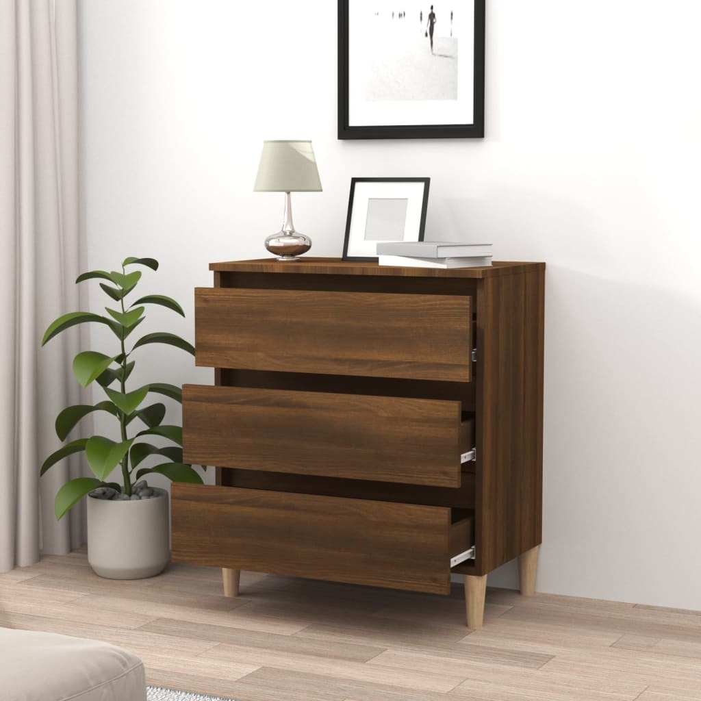 VidaXL Dressoir 60x35x69 cm bewerkt hout bruineikenkleurig