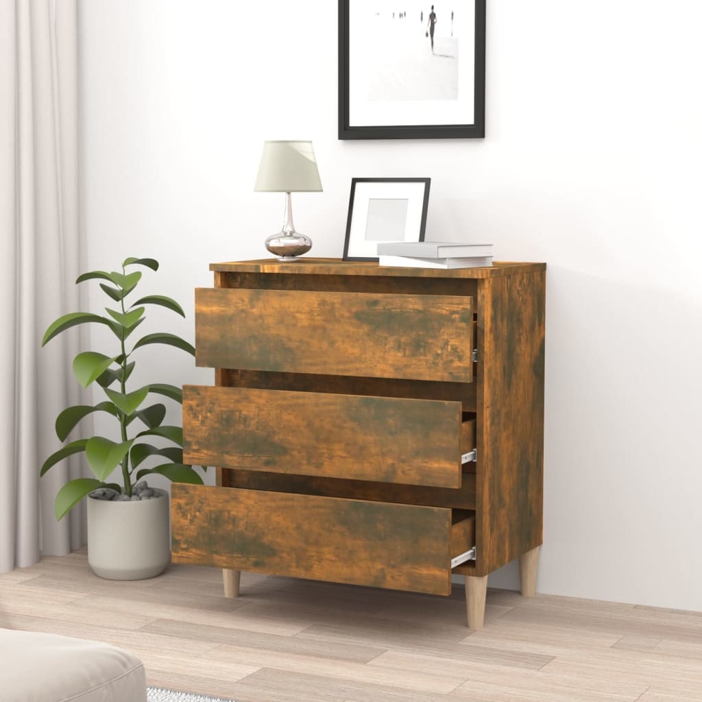 VidaXL Dressoir 60x35x69 cm bewerkt hout gerookt eikenkleurig