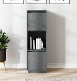 VidaXL Hoge kast 38x35x117 cm massief grenenhout grijs