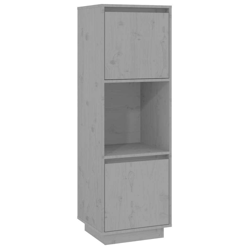 vidaXL Hoge kast 38x35x117 cm massief grenenhout grijs