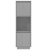 vidaXL Hoge kast 38x35x117 cm massief grenenhout grijs