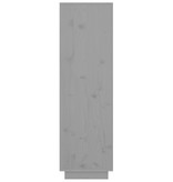 vidaXL Hoge kast 38x35x117 cm massief grenenhout grijs