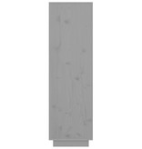 VidaXL Hoge kast 38x35x117 cm massief grenenhout grijs