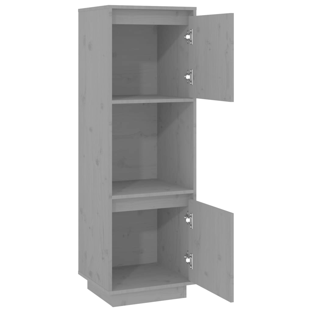 VidaXL Hoge kast 38x35x117 cm massief grenenhout grijs