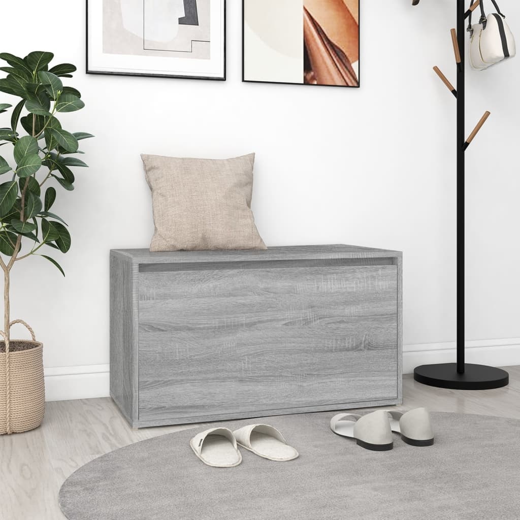 VidaXL Halbank 80x40x45 cm bewerkt hout grijs sonoma eikenkleurig