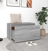 VidaXL Halbank 80x40x45 cm bewerkt hout grijs sonoma eikenkleurig