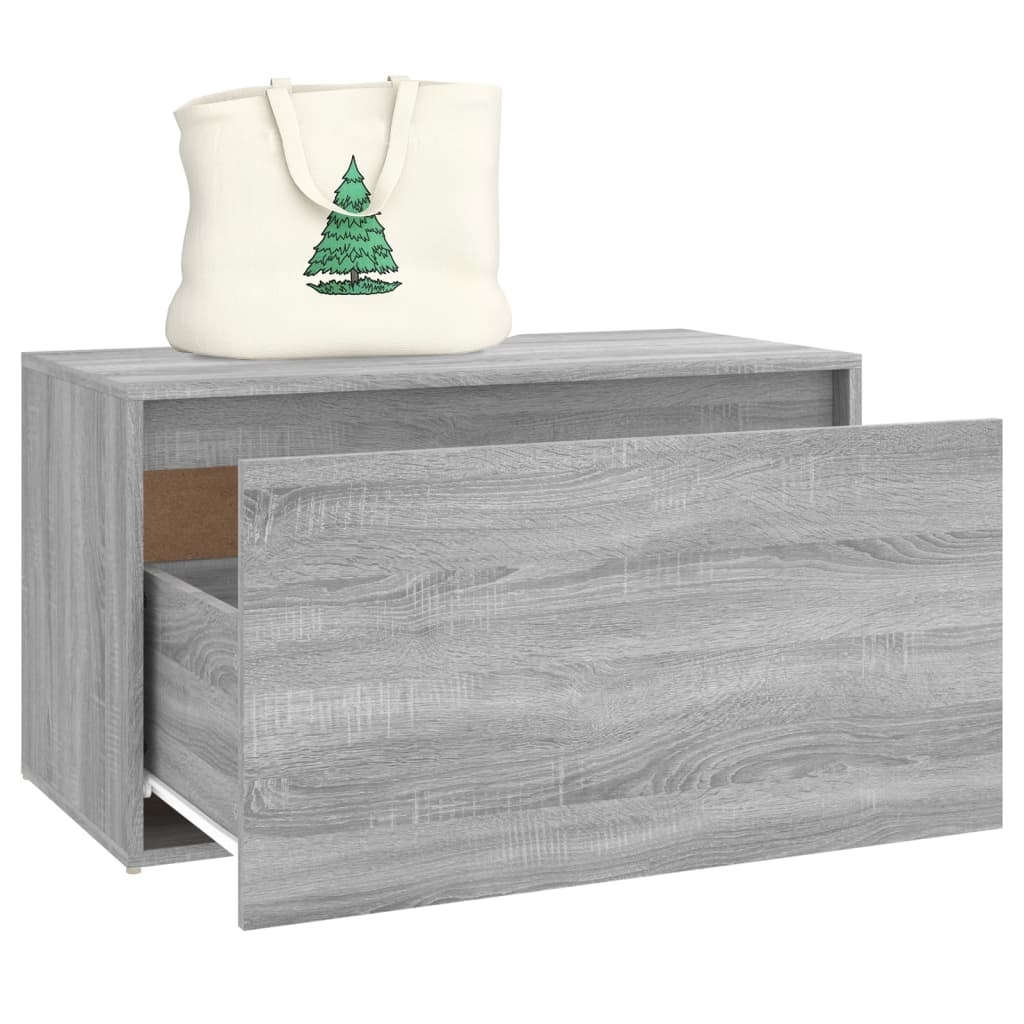VidaXL Halbank 80x40x45 cm bewerkt hout grijs sonoma eikenkleurig