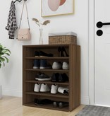 VidaXL Schoenenkast 60x35x70 cm bewerkt hout bruineikenkleurig