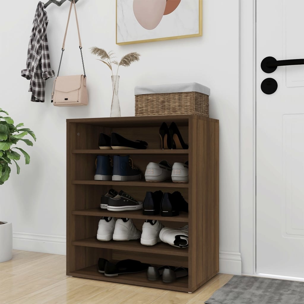 VidaXL Schoenenkast 60x35x70 cm bewerkt hout bruineikenkleurig