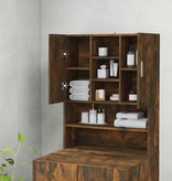 VidaXL Wasmachinekast 70,5x25,5x90 cm gerookt eikenkleurig