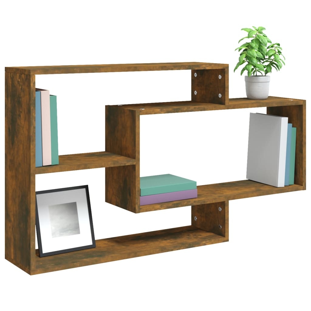 VidaXL Wandschap 104x20x58,5 cm bewerkt hout gerookt eikenkleurig