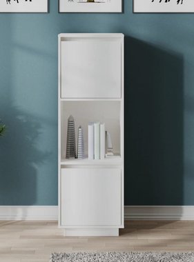 VidaXL Hoge kast 38x35x117 cm massief grenenhout wit