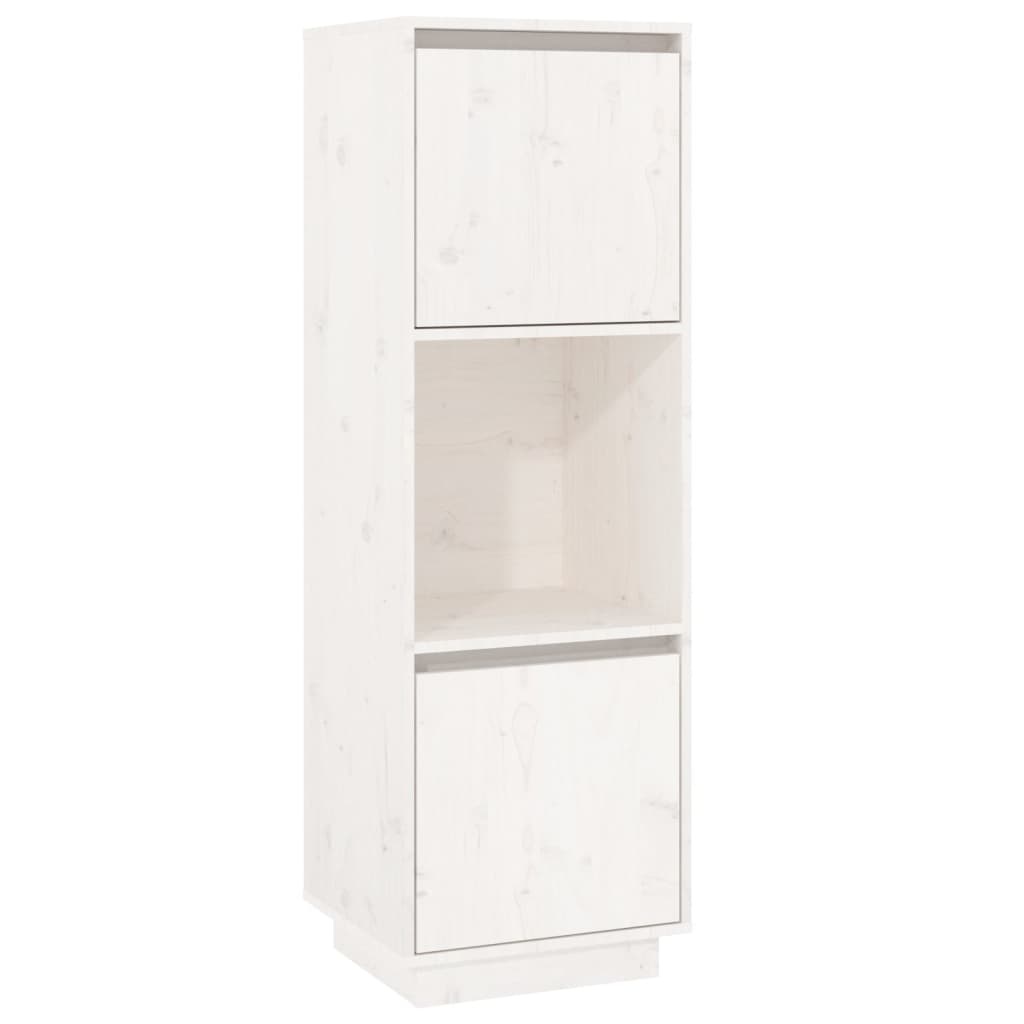 VidaXL Hoge kast 38x35x117 cm massief grenenhout wit