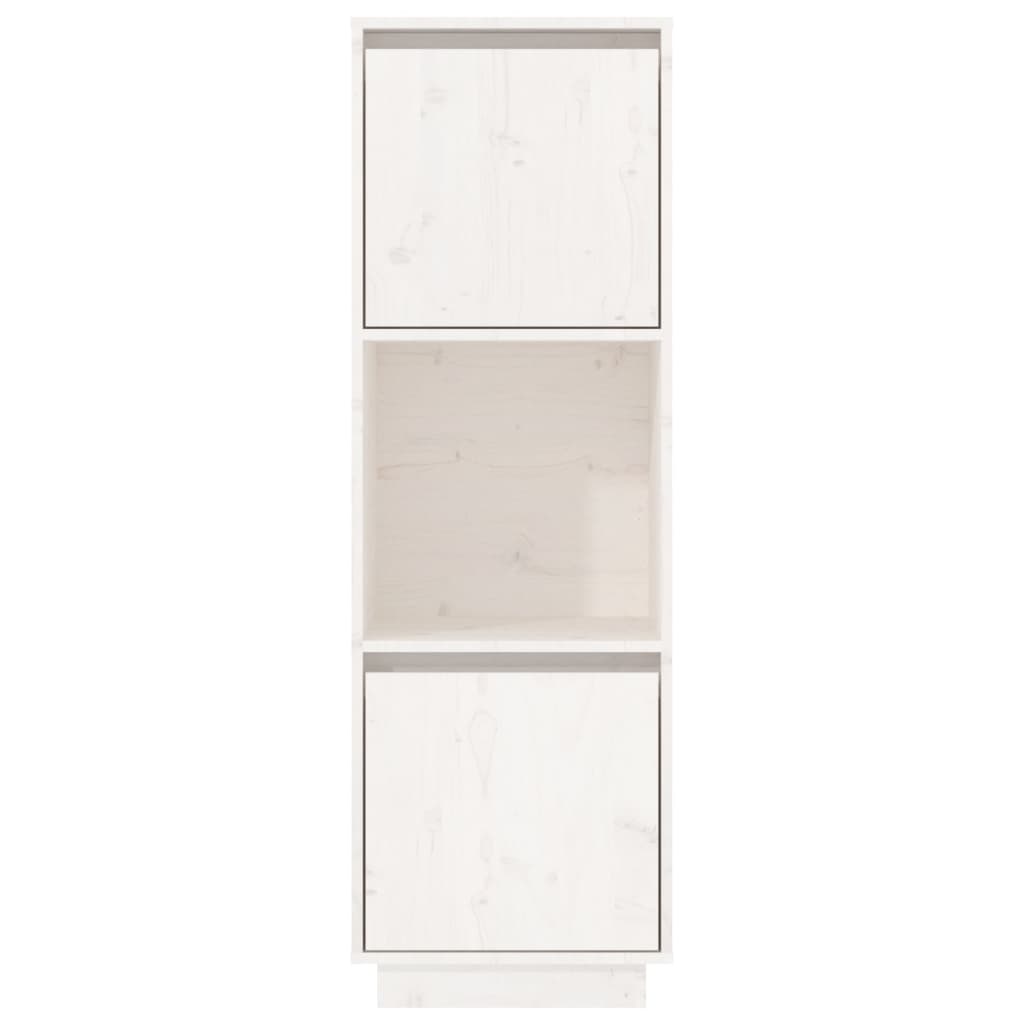 VidaXL Hoge kast 38x35x117 cm massief grenenhout wit