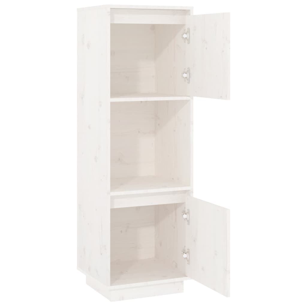 VidaXL Hoge kast 38x35x117 cm massief grenenhout wit