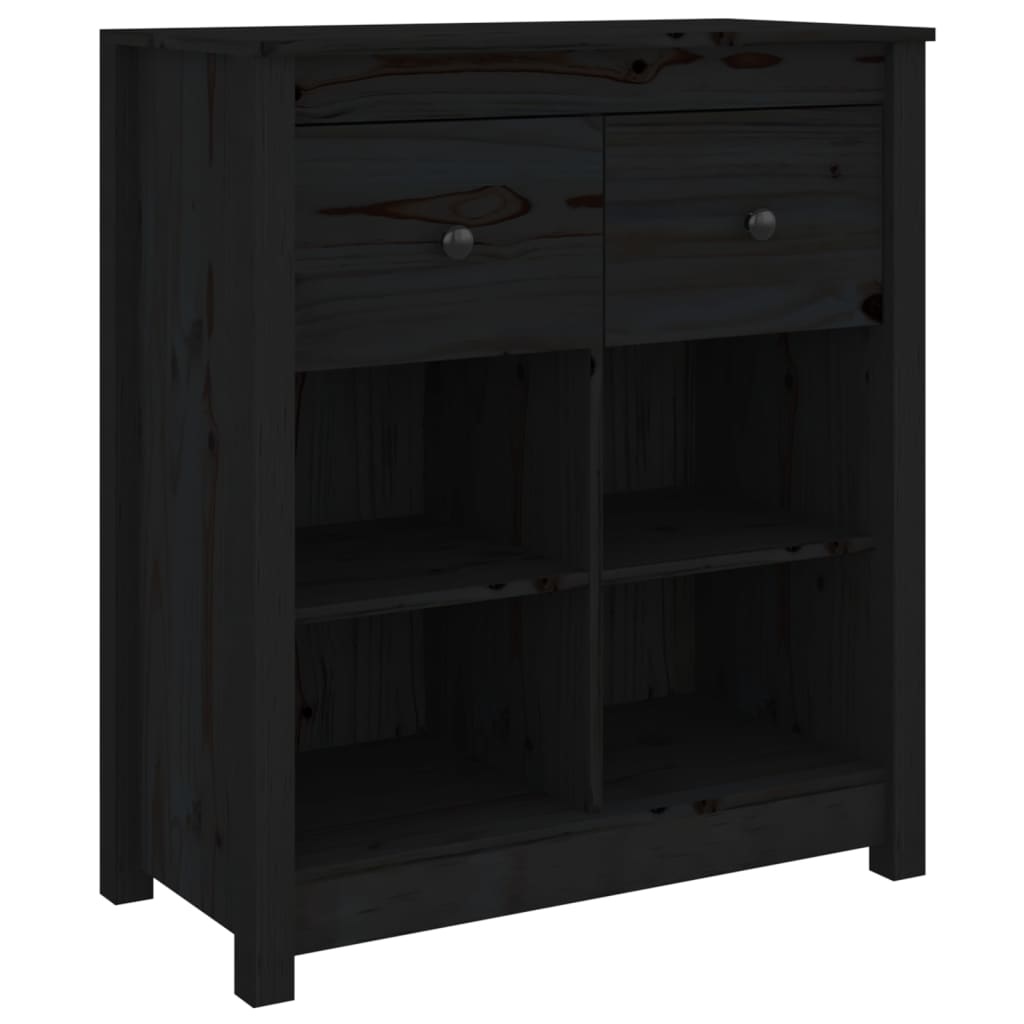 VidaXL Dressoir 70x35x80 cm massief grenenhout zwart