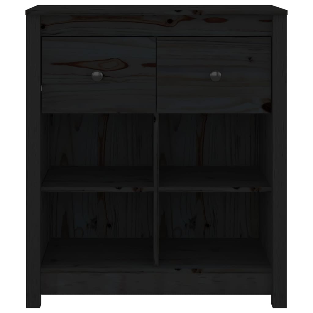 VidaXL Dressoir 70x35x80 cm massief grenenhout zwart