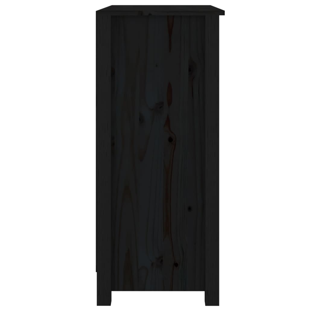 VidaXL Dressoir 70x35x80 cm massief grenenhout zwart